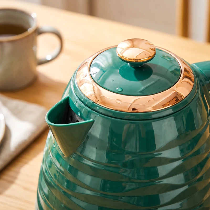 HOMCOM 2-in-1 waterkoker- en broodroosterset, 7 bruiningsstanden, ontdooi- en opwarmfunctie, groen