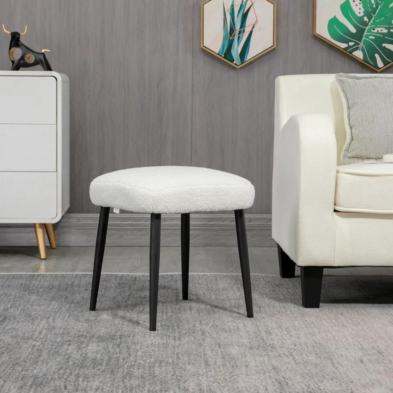 HOMCOM Cashmere Look voetenbank voetenbank crèmewit