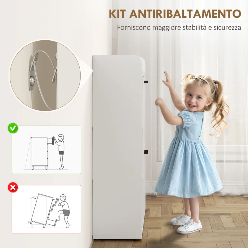 HOMCOM Scarpiera Slim con 2 Cassetti Ribaltabili e 3 Vani Aperti, Capacità 15 Scarpe, 83x24x90.5 cm, Bianco