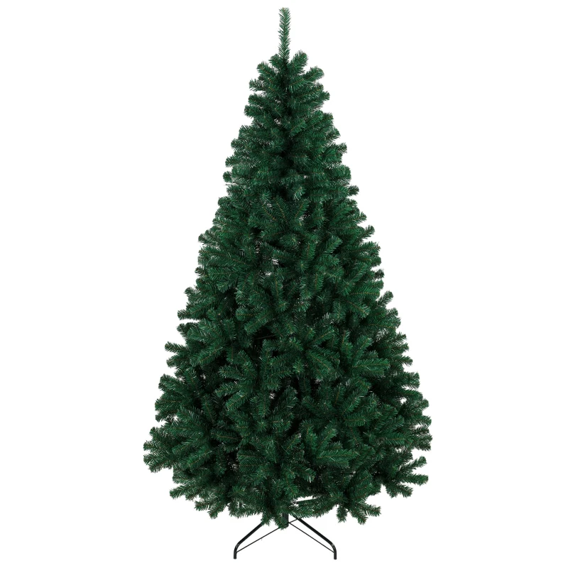 HOMCOM Brad de Crăciun 230 cm cu ramuri articulate 1300 vârfuri din PVC ignifug montaj rapid suport oțel verde