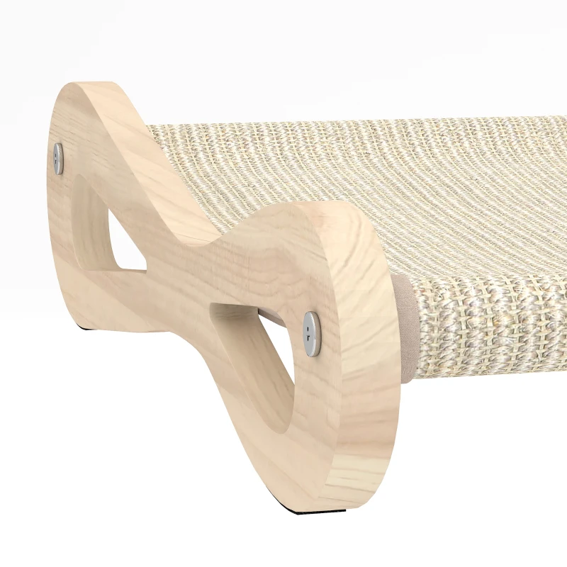 PawHut 2 in 1 Sisal Cat Scratcher Bed Cat Scratching Board and Lounger 60 x 35 x 13 cm Cream White
