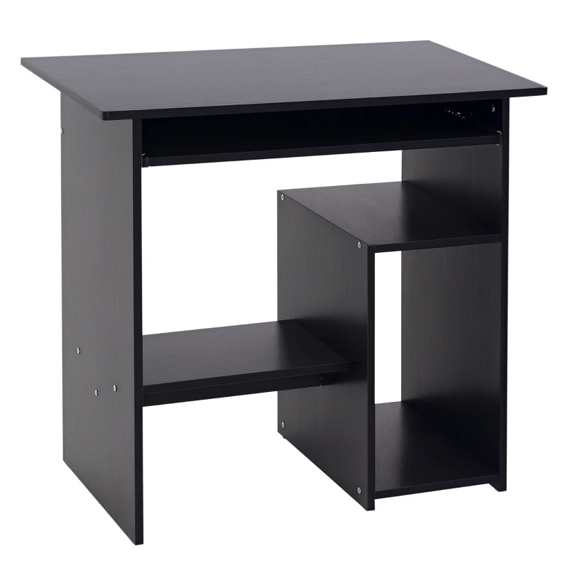 HOMCOM Computertisch, Schreibtisch, Bürotisch, Gamingtisch, Kinderschreibtisch PC-Tisch, Schwarz, 80 x 45 x 75 cm