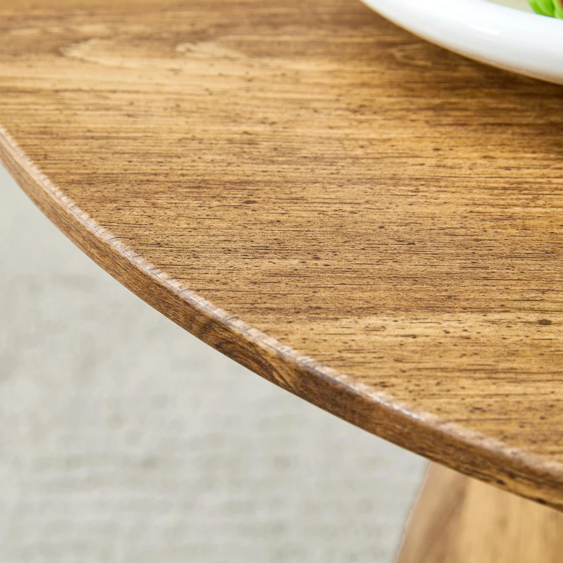 Table d'appoint ronde, patins feutre antidérapants et entretien facile, 50x50x48 cm, Couleur naturelle