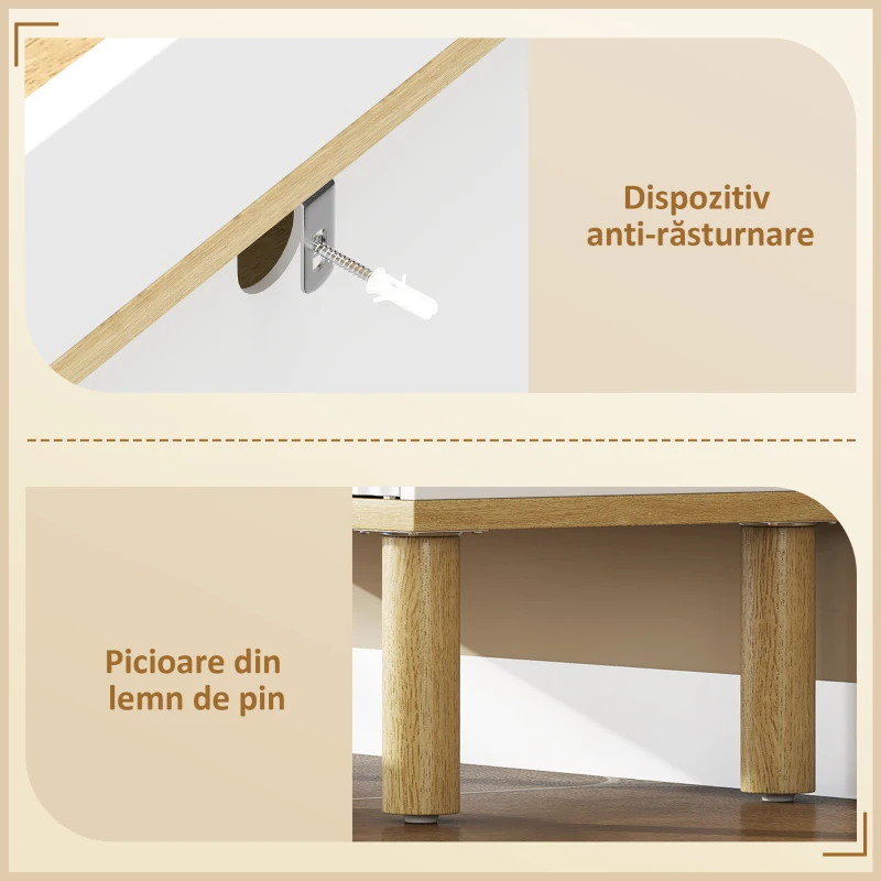 HOMCOM Dulap de Baie cu Sertar și Raft, Îngust, Alb