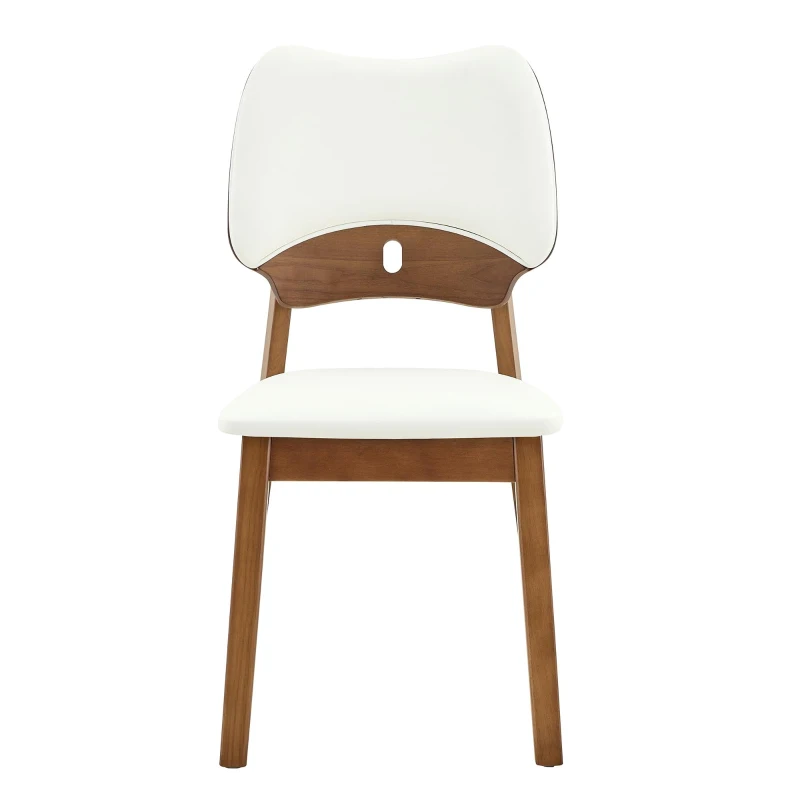 Lot de 2 chaises de salle, design papillon, confortable et facile d'entretien, 51x43x87.5 cm, Blanc