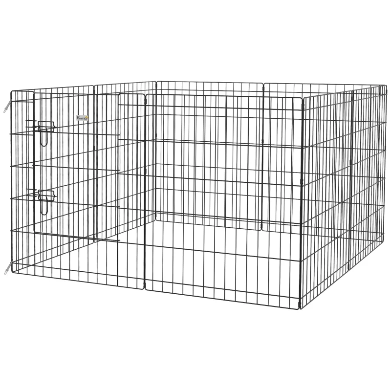 PawHut Parc enclos modulable pour chiens lapins rongeurs clôture pour petits animaux intérieur et extérieur 61 x 76 cm noir