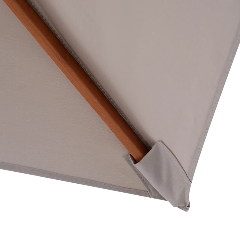 Outsunny Zonnescherm tuinscherm knikbaar bescherming tegen de zon 3-delig hout+polyester grijs