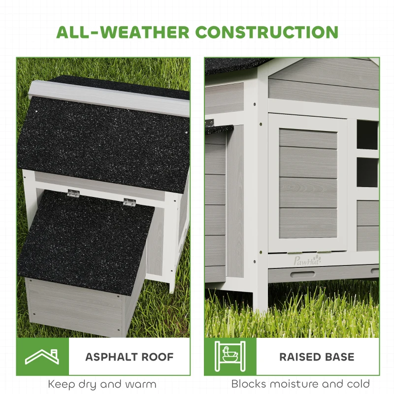 PawHut Wooden Chicken Coop with Pull-Out Tray Nesting Box for 1-2 Chickens