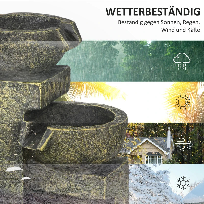 Outsunny tuin fontein kleine vintage met verstelbare snelheid Zwart