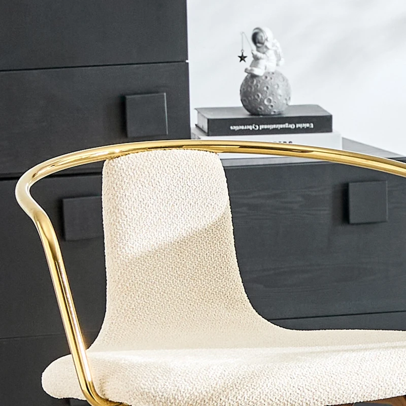 Lot de 2 tabourets de bar avec accoudoirs, design scandinave élégant, assise rembourrée, 54,7x44x88 cm, Blanc