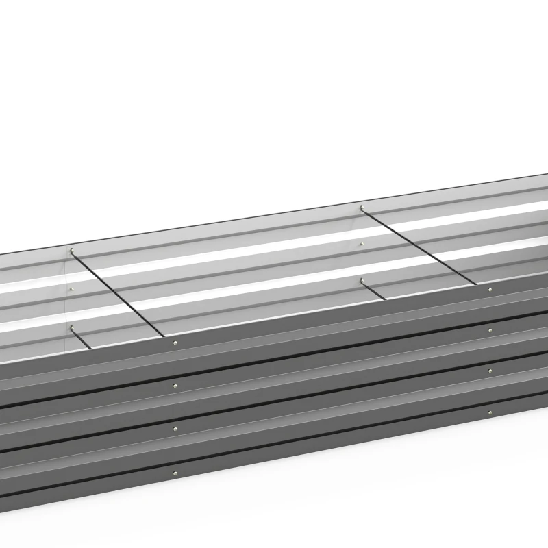 Outsunny Verhoogde Plantenbak, Tuinbed, Kruidentuin, weerbestendig, open bodem, 240 x 60 x 30 cm, Donkergrijs