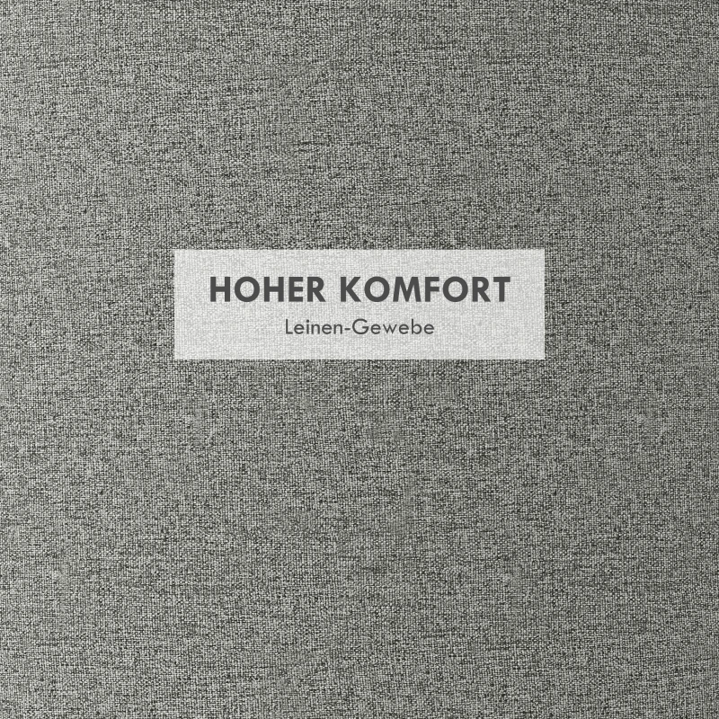 HOMCOM Ronde Opbergpoef met bekleding, linnen, verborgen opbergruimte, omkeerbare deksel, 56 cm x 56 cm x 42 cm, Grijs + Natuurlijk