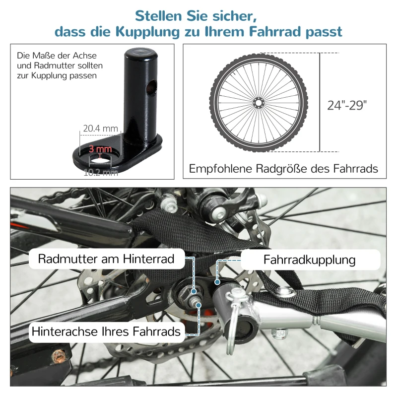 PawHut 2 in 1 hondenaanhanger fietskar jogger vlag regenhoes voor honden 4 kleuren