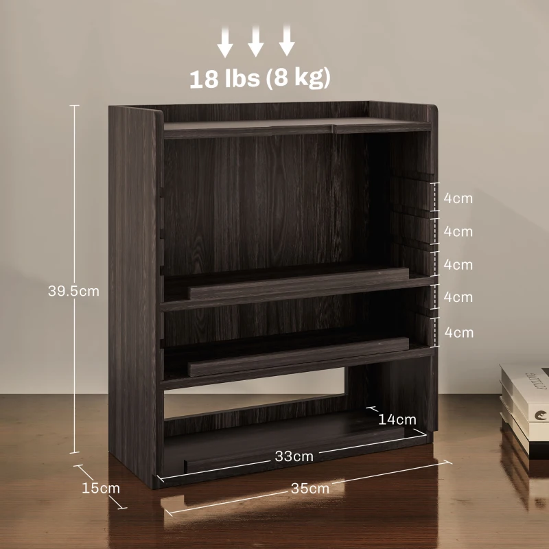 HOMCOM Four-Tier Desktop Organiser - Dark Brown
