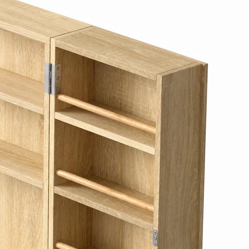 HOMCOM Armoire à pharmacie murale, armoire à médicaments avec double porte verrouillable 2 clés, 53x20x53cm, chêne