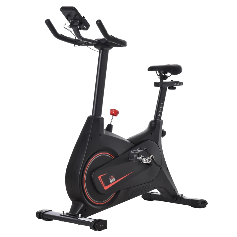 HOMCOM Cyclette da Casa Magnetica Professionale da Camera, Bicicletta Indoor in Acciaio e ABS con Sellino Regolabile, 102x50x120cm, Nero