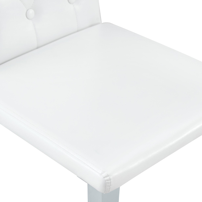 Lot de 4 chaises de salle à manger, style luxe européen, patins antidérapants et silencieux, 42x46x89 cm, Blanc+Argenté