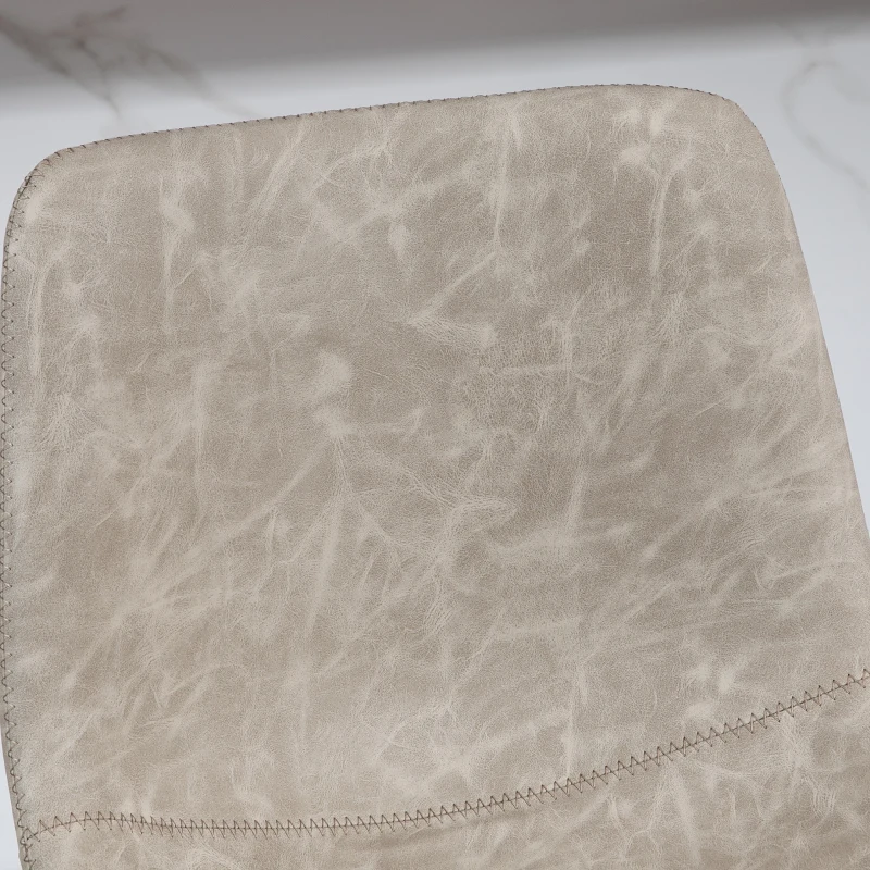 HOMCOM 2-delige Barkrukset in retrodesign, in hoogte verstelbaar, draaibaar, kunstleer, 42 x 48 x 91-112 cm, Beige(m-8)