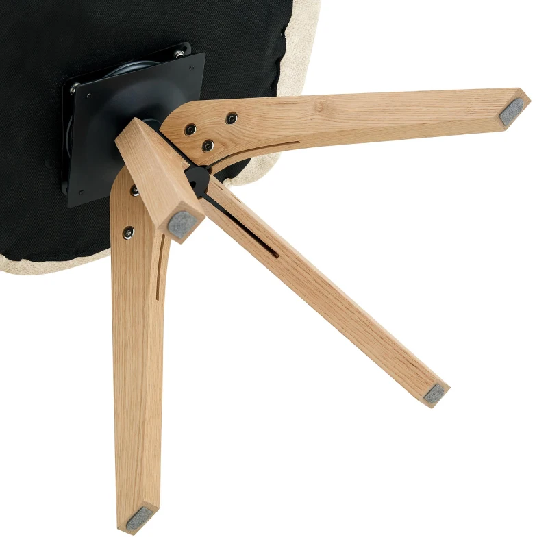 Lot de 2 chaises pivotantes style rétro luxe léger, revêtement en tissu structuré, 45x48x85 cm, Couleur naturelle