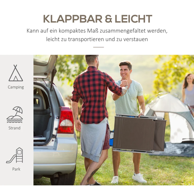 Outsunny Inklapbaar Ligbed Tuin Metalen Frame, Comfortabele Ligstoel Met Kussens, bruin