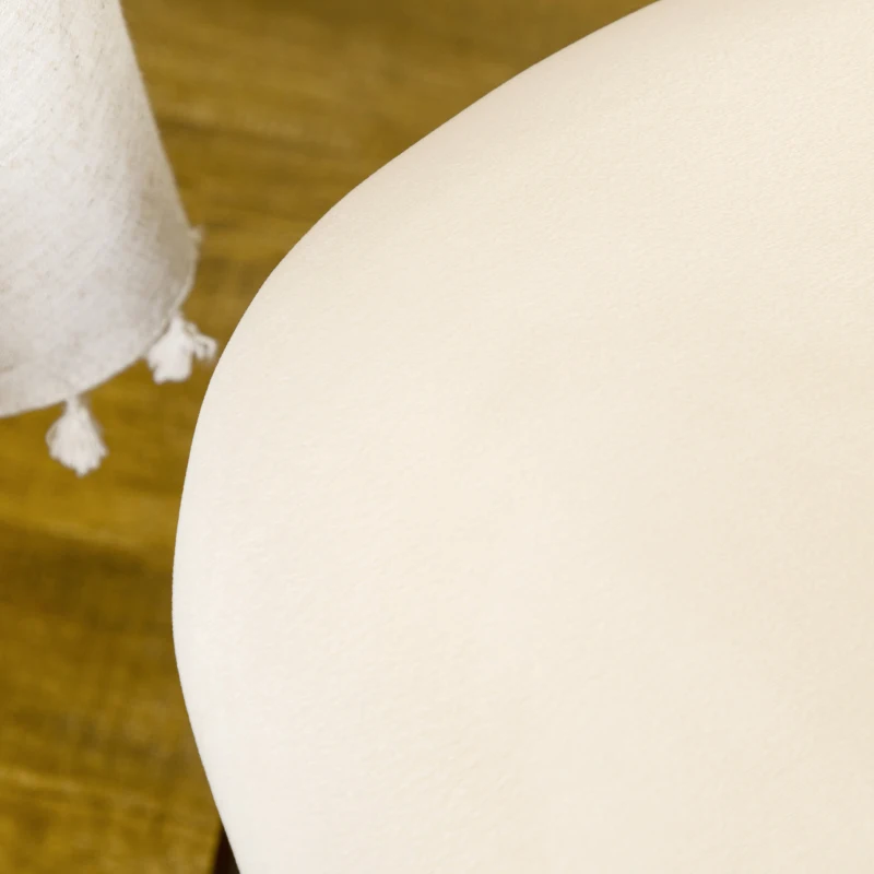 HOMCOM Set van 2 eetkamerstoelen in Scandinavisch design, keukenstoelen, fluweelachtige uitstraling, crème + zwart