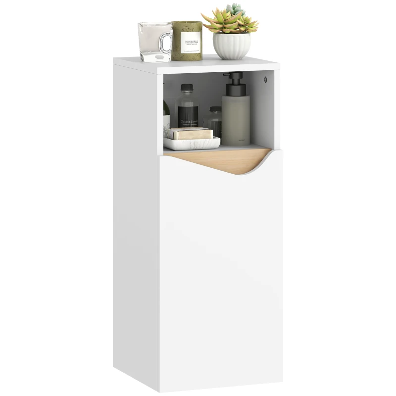 HOMCOM Badkamerkast smal badkast met verstelbare planken, open vak 30 x 30 x 71,5 cm Wit
