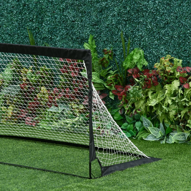 HOMCOM Set di 2 Porte da Calcio Pieghevoli per Bambini e Adulti, 186x90x89 cm, Nero