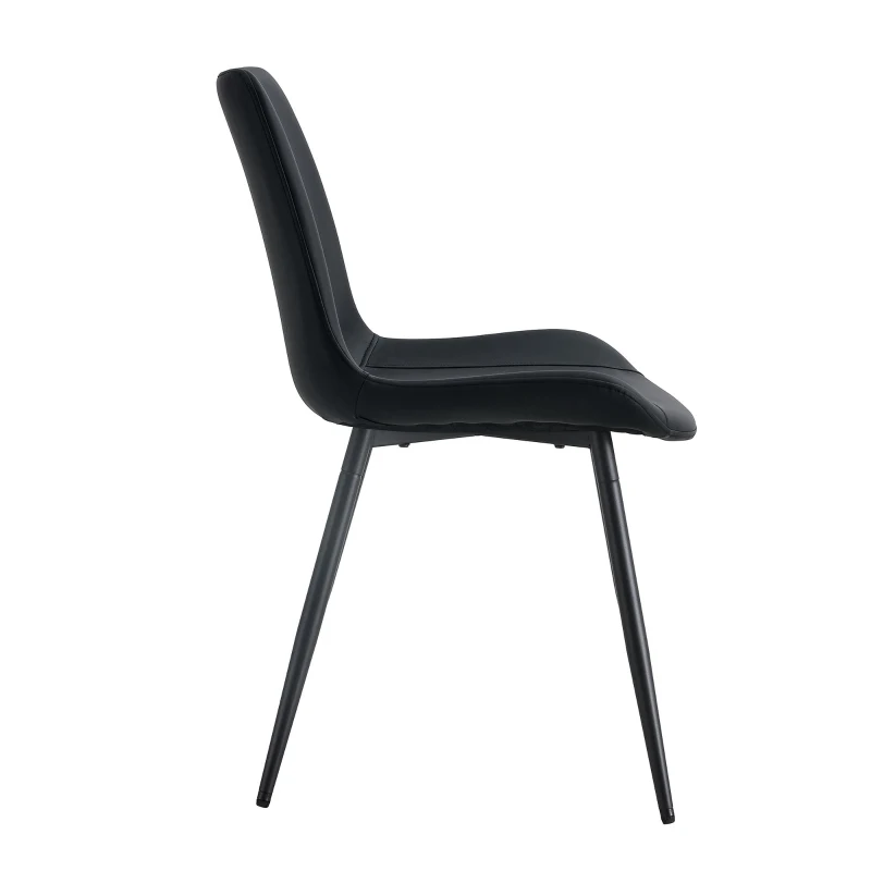 Lot de 4 chaises de salle à manger en similicuir, design moderne, embouts antidérapants, 50x47x83 cm, Noir