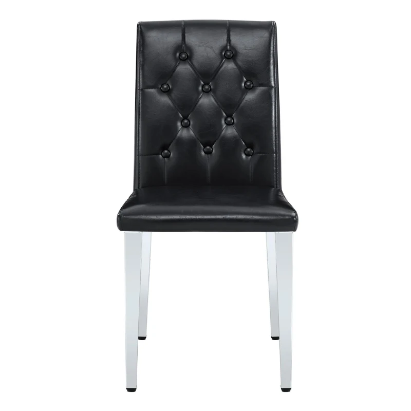 Lot de 4 chaises de salle à manger, style luxe européen, patins antidérapants et silencieux, 42x46x89 cm, Noir+Argent