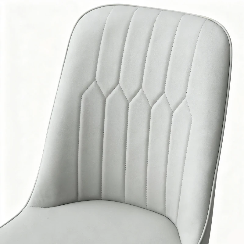 Lot de 2 chaises de salle à manger modernes, assise rembourrée, embouts antidérapants, 43x41.5x89 cm, Gris clair
