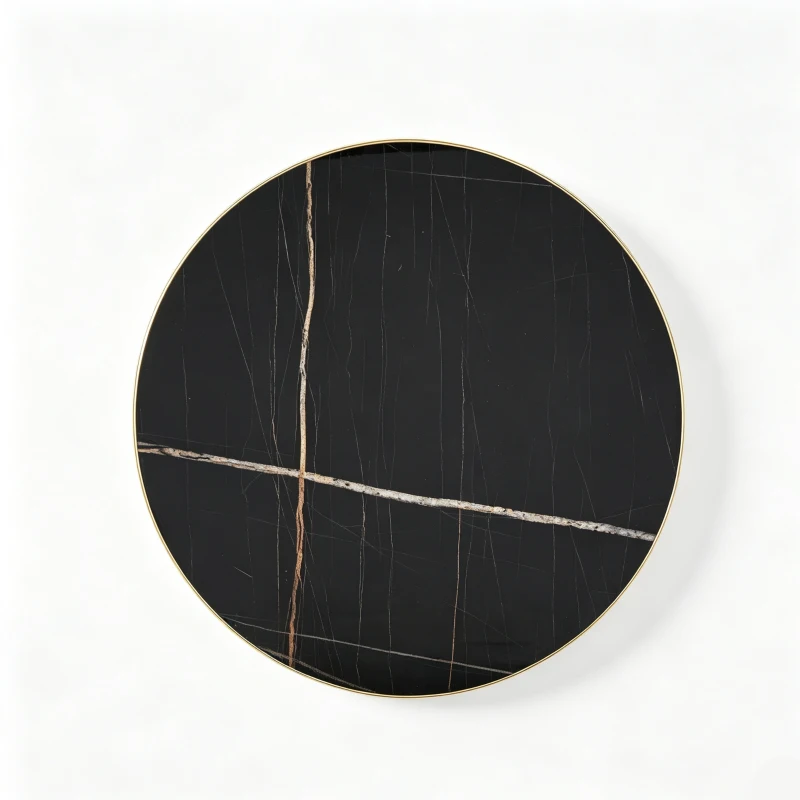 Table d'appoint ronde, plateau anti-rayures facile à nettoyer, 60x60x74 cm, Noir
