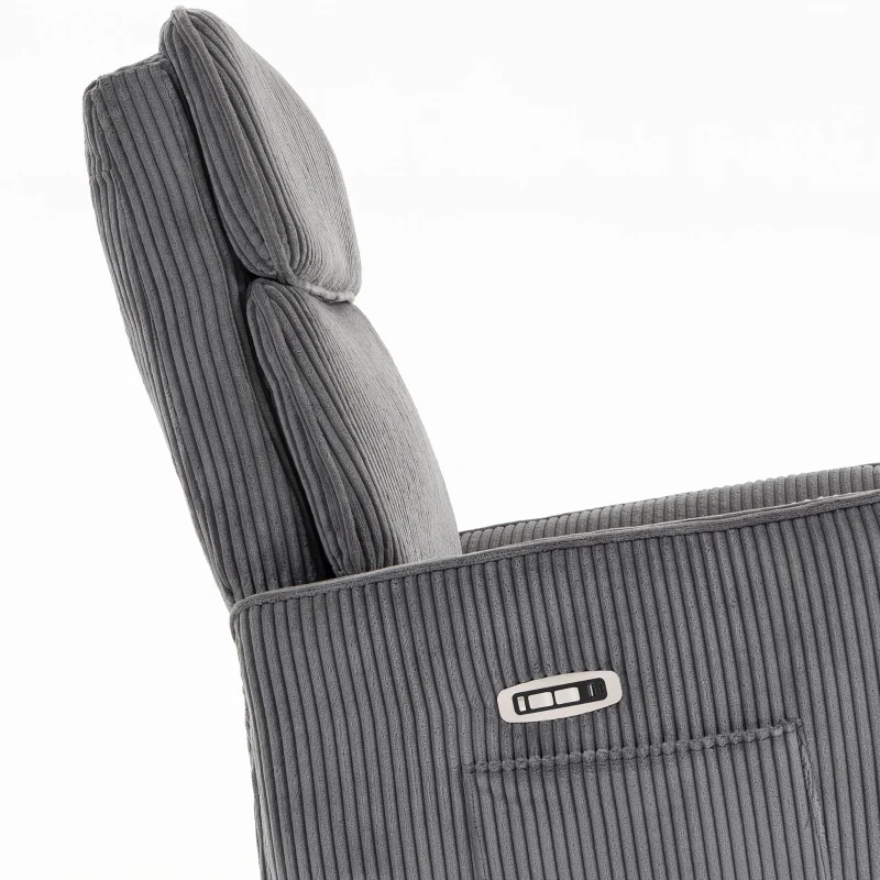 HOMCOM Elektrische relaxstoel met ligfunctie, 2 motoren, 360° draaibaar, tv-fauteuil met USB-aansluiting