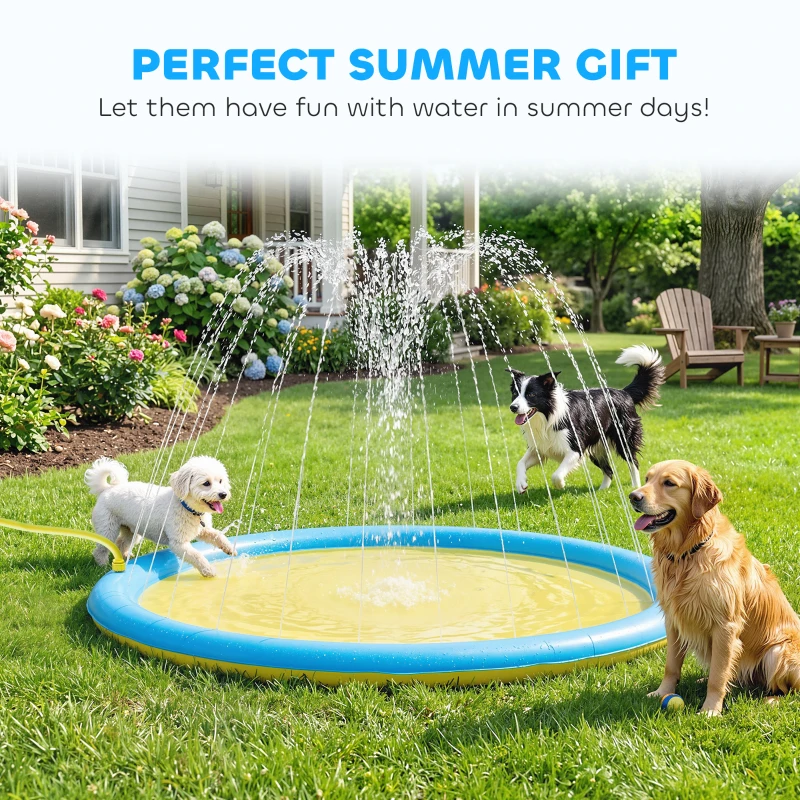 PawHut Dog Splash Pad  for Garden, Patio, Summer Fun, 170 cm