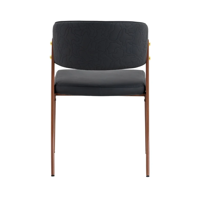 Chaise de salle à manger moderne rembourrée, design épuré, dossier ergonomique, 51x49x78 cm, Noir