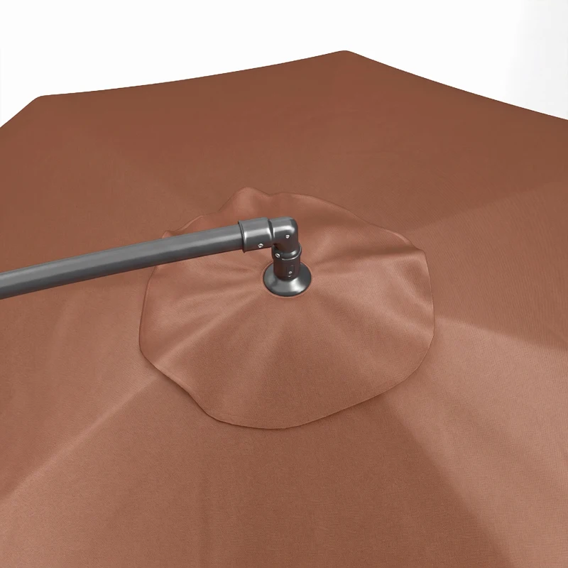 Outsunny 3 m Overhanging Cantilever Parasol, with Cross Base - Coffee