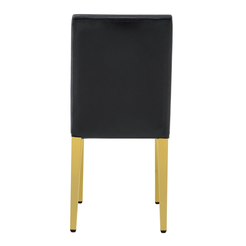 Lot de 4 chaises de salle à manger, style luxe européen, patins antidérapants et silencieux, 42x46x89 cm, Noir+Or