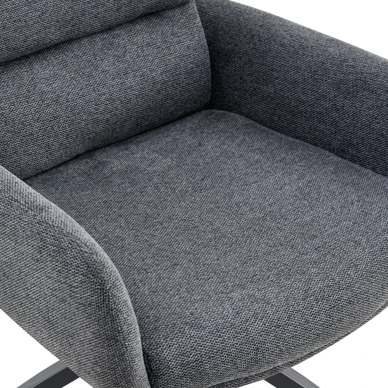 Chaise pivotante de salle, manger style luxe léger européen, lot de 2, patins antidérapants, 55x50x85 cm, Gris foncé