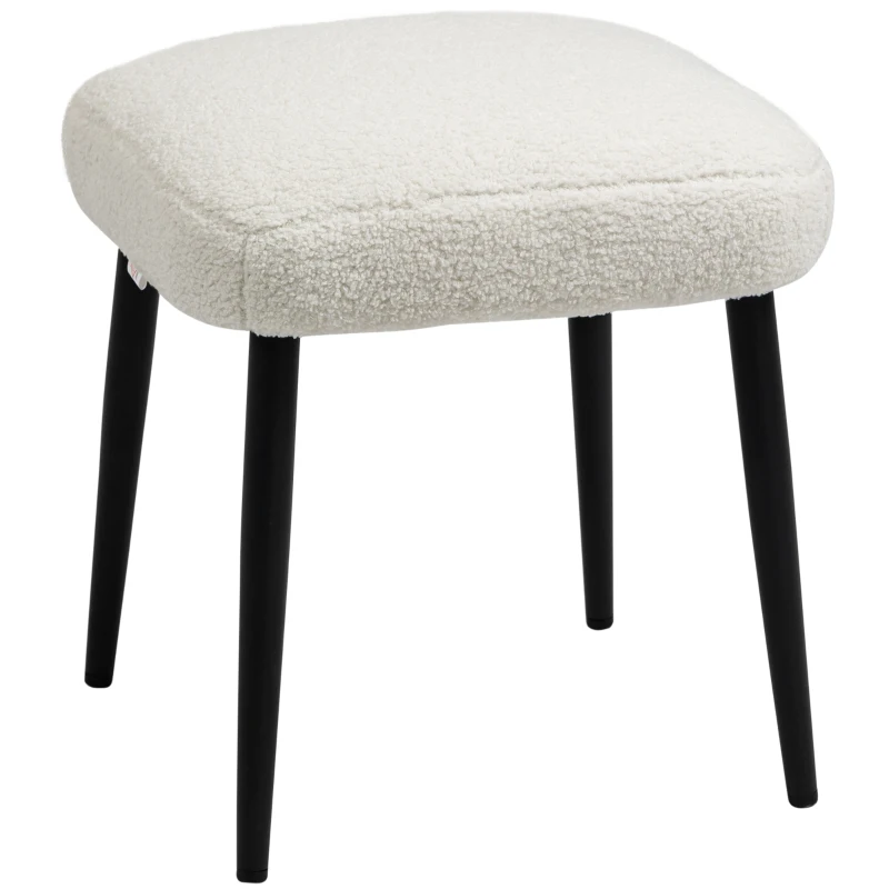 HOMCOM Cashmere Look voetenbank voetenbank crèmewit