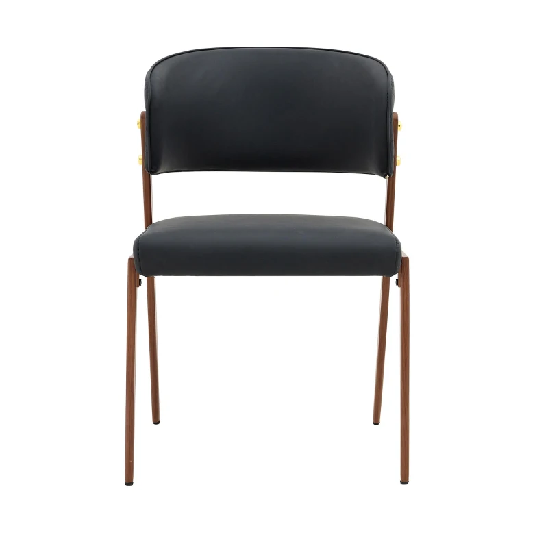 Chaise de salle à manger moderne rembourrée, design épuré, dossier ergonomique, 51x49x78 cm, Noir