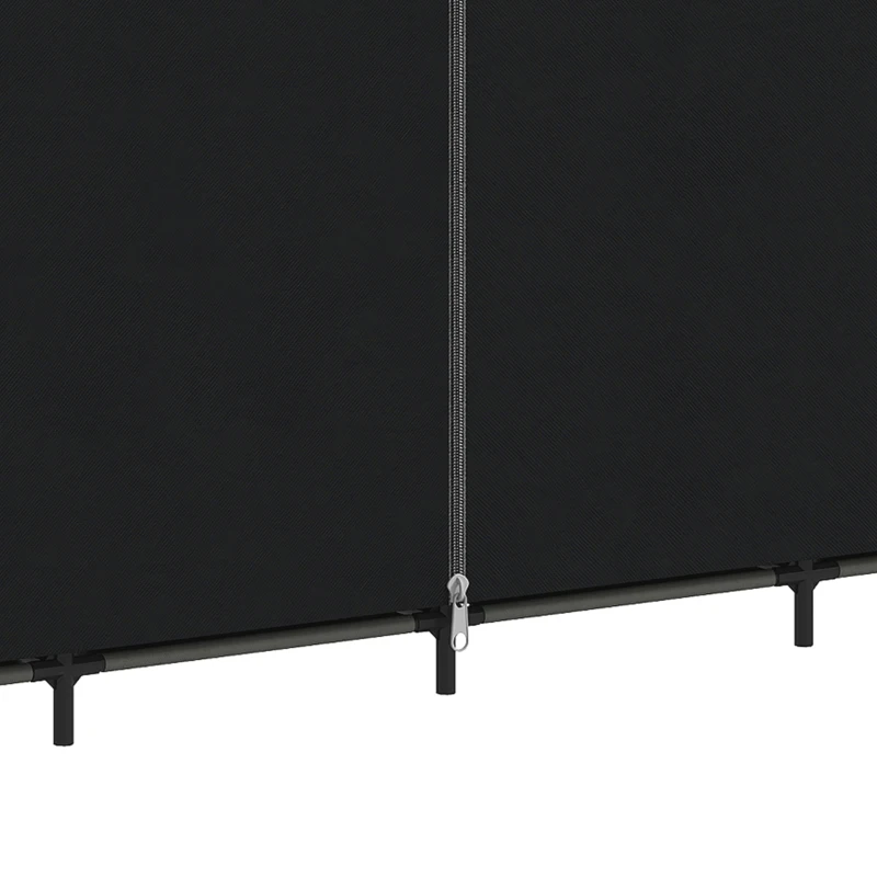 HOMCOM Stoffen kledingkast, stofdicht en draagbaar, 5 kledingroedes, 170 x 45 x 167 cm, zwart