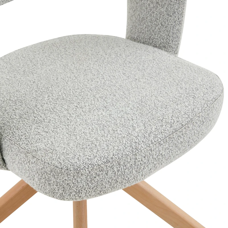Lot de 2 chaises pivotantes rétro-luxe, patins feutre antidérapants, rotation 360° silencieuse, 47x47.5x81.5 cm, Couleur naturelle