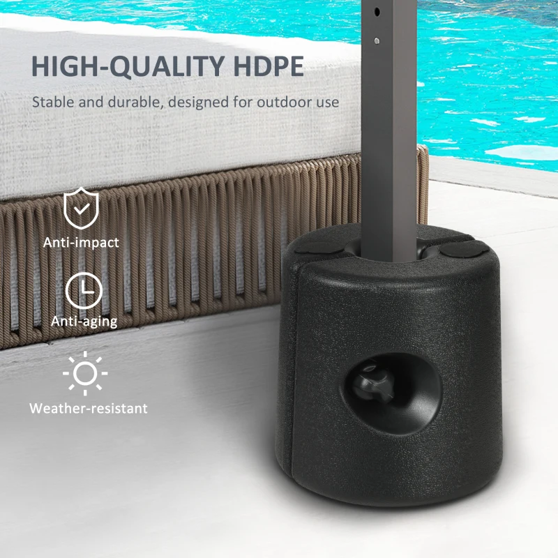 Outsunny HDPE Tent Weights Set of 4, Canopy Weights, Fill with Water or Sand, 48KG