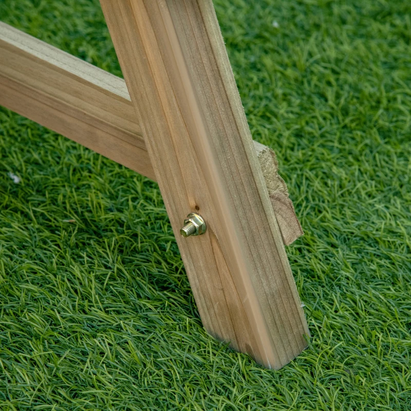 Outsunny Verhoogd Bed Houten Bloemenladder met 3 Planken Plantstappen Naturel