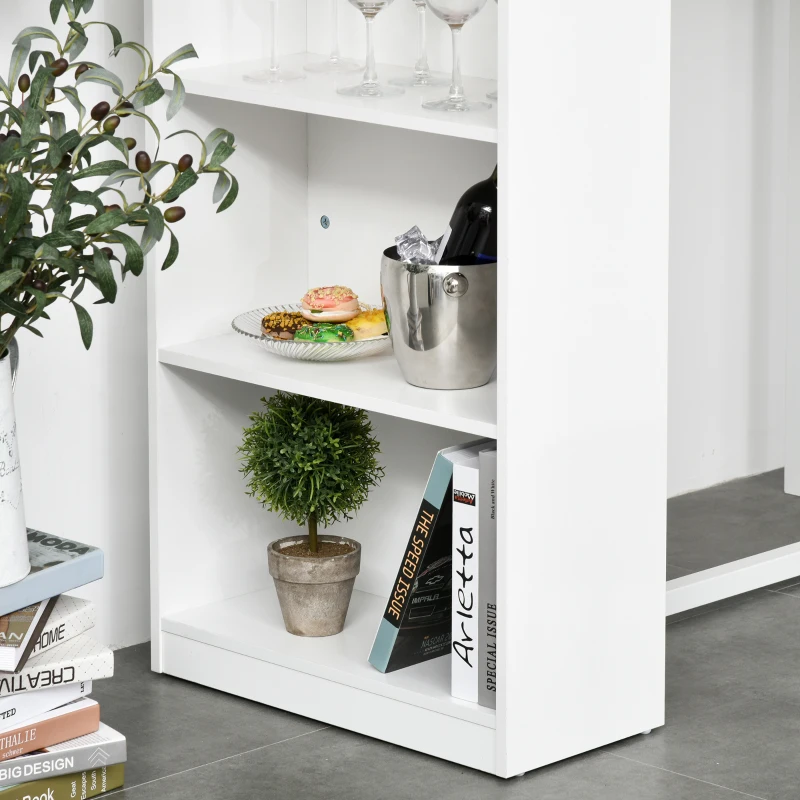 HOMCOM klapbureau met 6 vakken boekenkast met 3 planken computertafel kantoortafel E1 spaanplaat metalen frame donkergrijs 98 x 51 x 153 cm