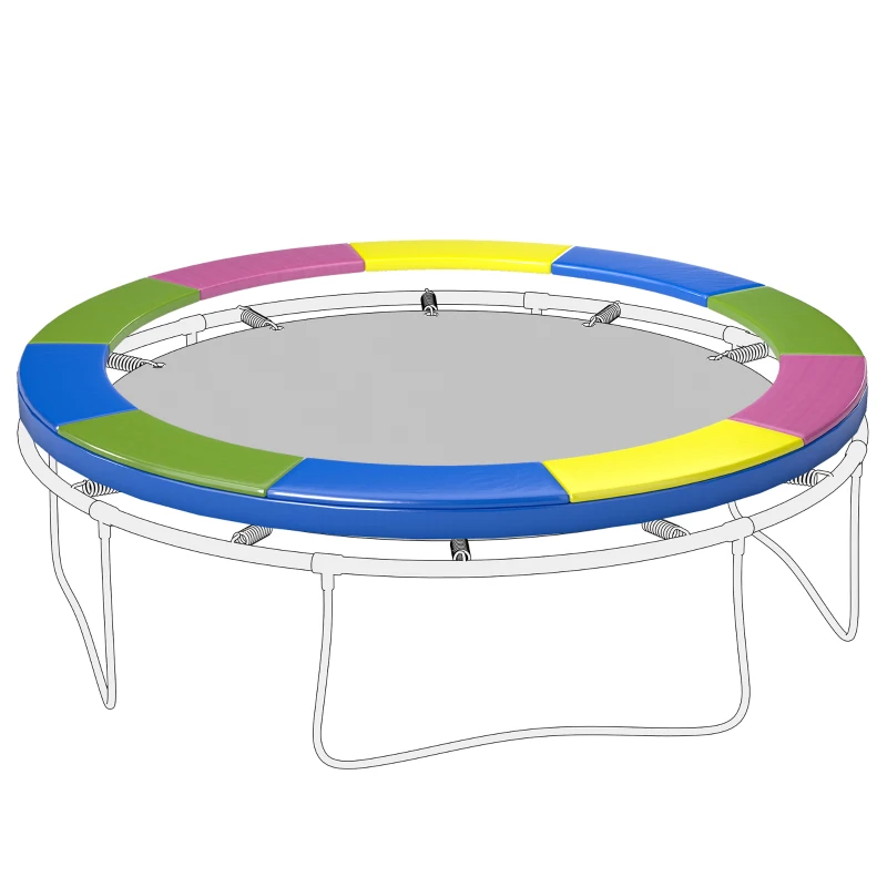SPORTNOW Copertura Tappeto Elastico Ø305x30 cm Pieghevole e Portatile, in Plastica, PE e Schiuma, Multicolore