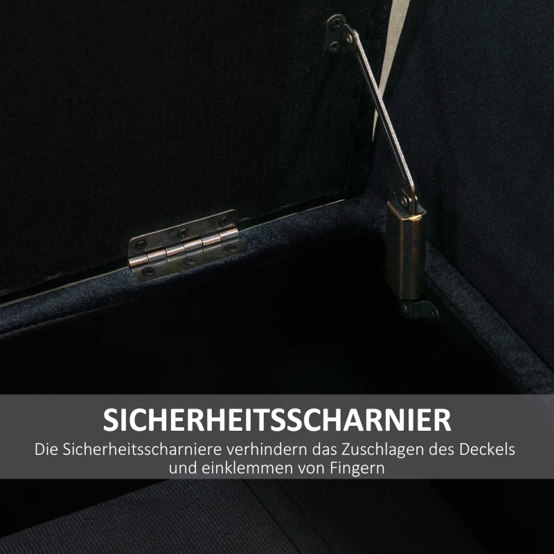 HOMCOM luxe bank gestoffeerde bank met opbergruimte armleuningen bank fluweelzacht polyester rubber hout zwart 107 x 42 x 65 cm(m-7)