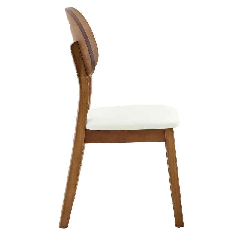 Lot de 2 chaises de salle à manger modernes, poignée de transport et assise rembourrée, facile à nettoyer, 50x44x88 cm, Blanc