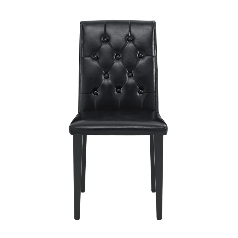 Lot de 4 chaises de salle à manger, style luxe européen, patins antidérapants et silencieux, 42x46x89 cm, Noir