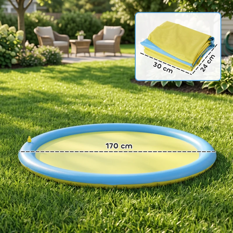 PawHut Dog Splash Pad  for Garden, Patio, Summer Fun, 170 cm