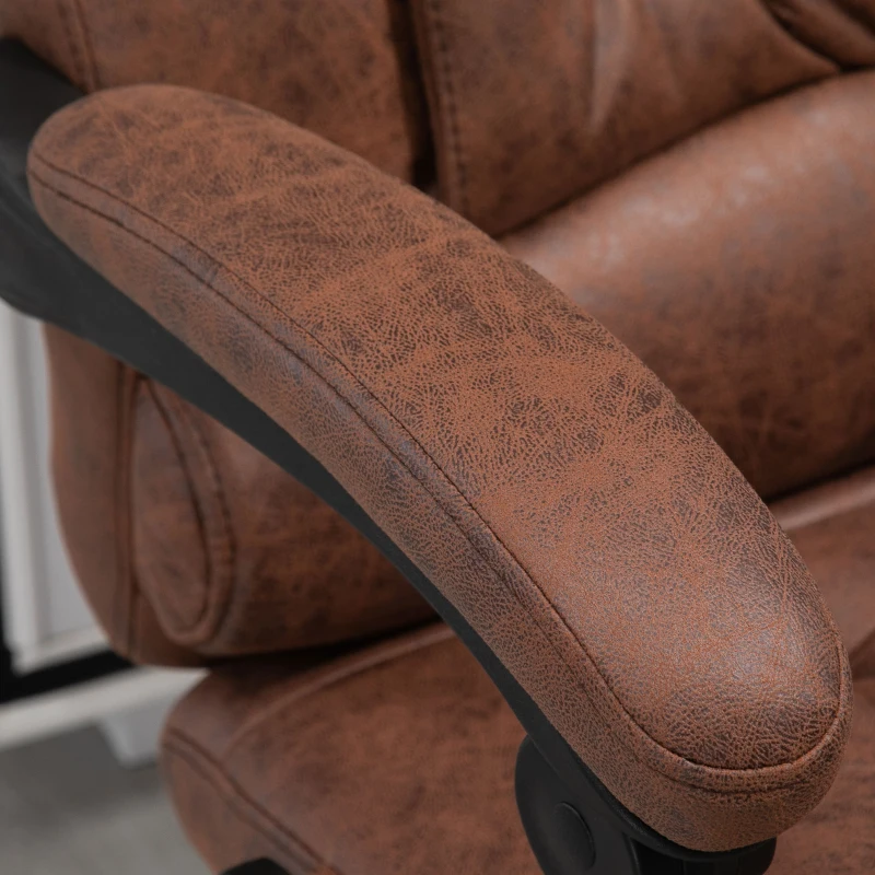 Vinsetto Massagebureaustoel met Lig- & Verwarmingsfunctie, Draaibaar, Ergonomisch, tot 120 kg, Bruin(m-6)